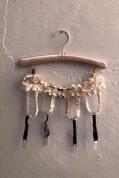 LAST ONE Adorella Cage Garter Belt in Vintage Crochet Lace