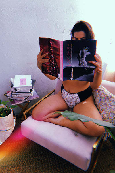 Cardamine Lace Up Panty in Wild Rose