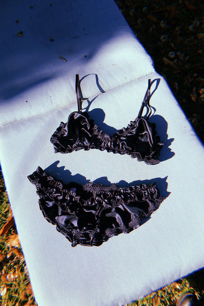 RETIRING 11/13 Florid Bloomer in Black Deadstock Satin