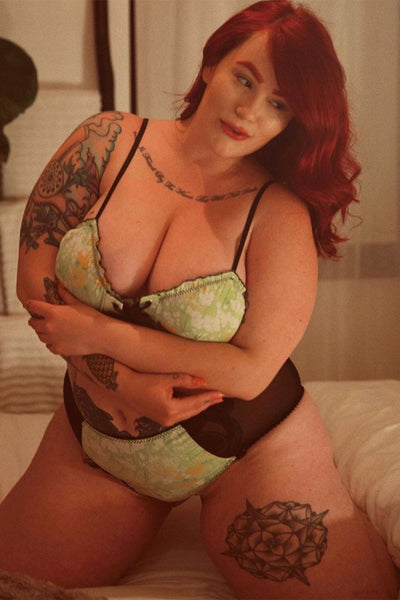 LOW STOCK Cardamine Bralette in Greener Grass Vintage Fabric