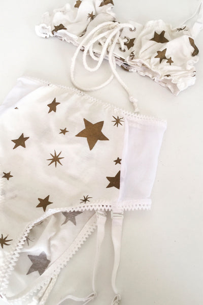 Cardamine Lace Up Bralette + Garter Short Mystery Set