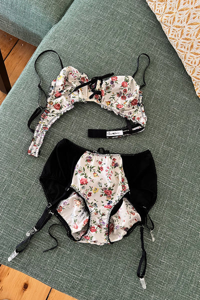 Cardamine Lace Up Panty in Wild Rose