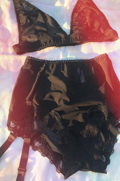 Demeanor Gartershort in Sheer Recycled Mesh