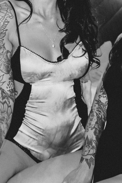 SALE Eternal Daze Bodysuit in Hand Organic Dyed Silk Charmeuse