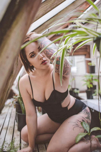 RETIRING 11/13 Eternal Daze Bodysuit in Black Silk Charmeuse