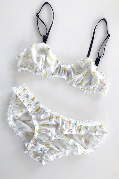 Mystery Print Oleander Bralette & Bloomer Set
