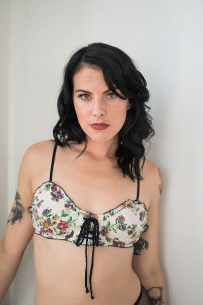 LOW STOCK Cardamine Lace Up Bralette in Original Rose