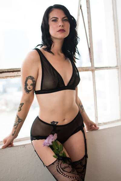 Demeanor Bralette in Sheer Recycled Mesh