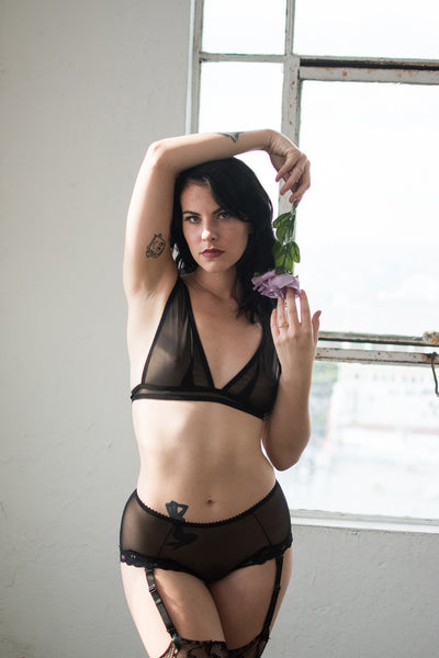 Demeanor Bralette in Sheer Recycled Mesh