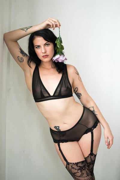 Demeanor Bralette in Sheer Recycled Mesh