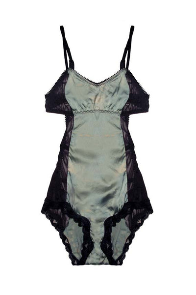 SALE Eternal Daze Bodysuit in Hand Organic Dyed Silk Charmeuse